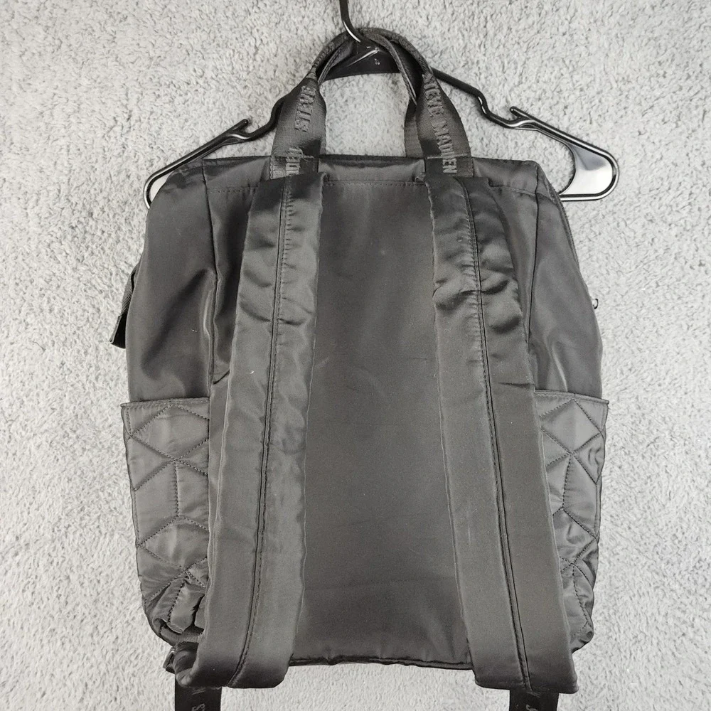 Steve‎ Madden Backpack Large Black Quilted Nylon Travel Bag Diaperbag 16